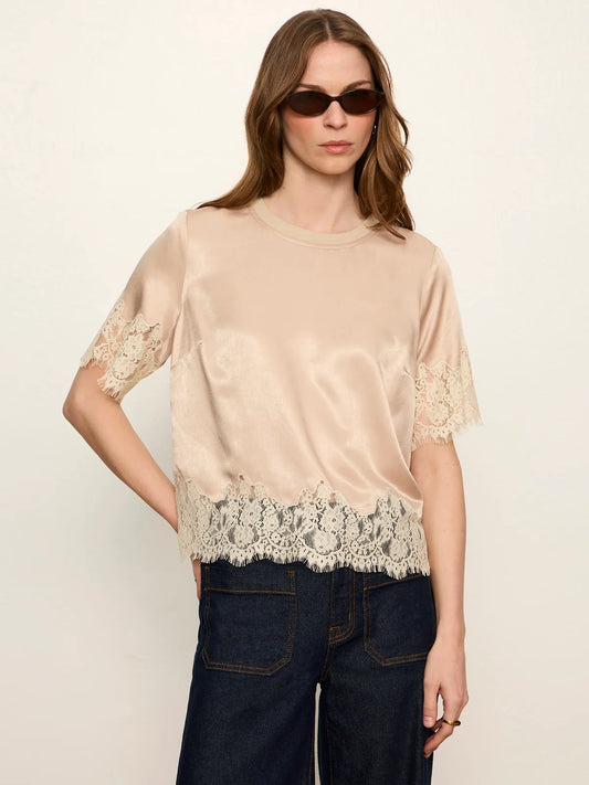 Sanctuary | Haut en dentelle satinée ' One Of A Kind ' | Beige