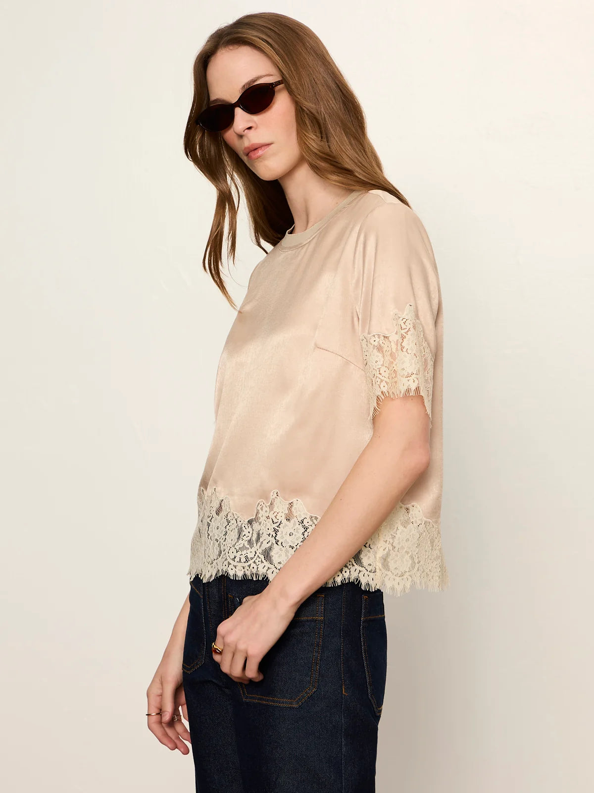 Sanctuary | Haut en dentelle satinée ' One Of A Kind ' | Beige