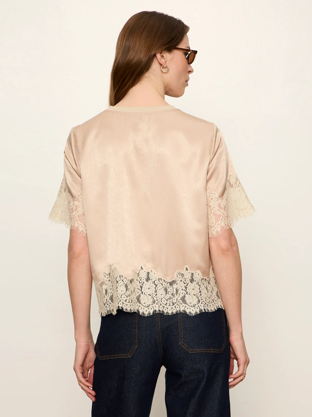 Sanctuary | Haut en dentelle satinée ' One Of A Kind ' | Beige