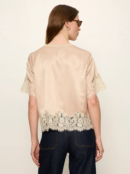 Sanctuary | Haut en dentelle satinée ' One Of A Kind ' | Beige