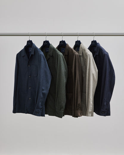 Emanuel Berg | Surchemise en flanelle de laine - Bleu