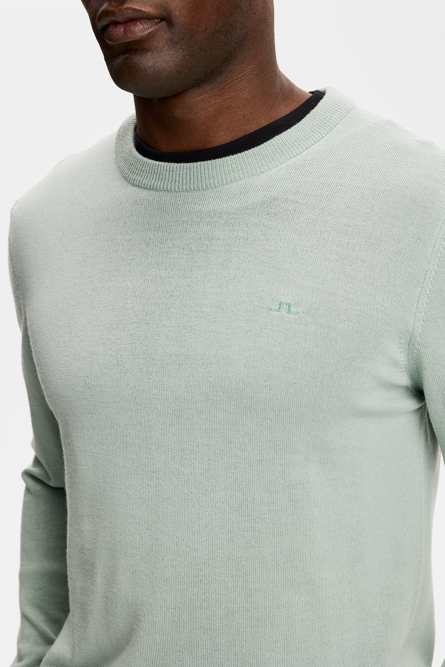 Le pull à col rond ''Keane'' en laine mérinos - Sauge