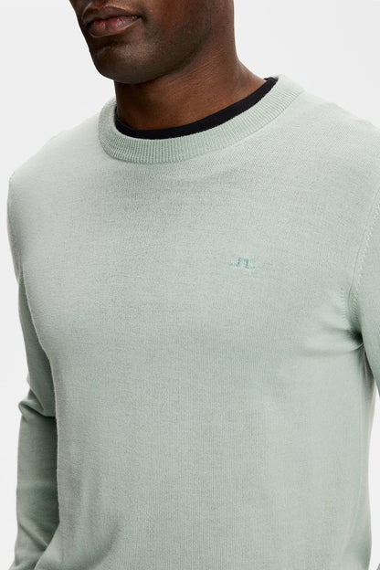 Le pull à col rond ''Keane'' en laine mérinos - Sauge