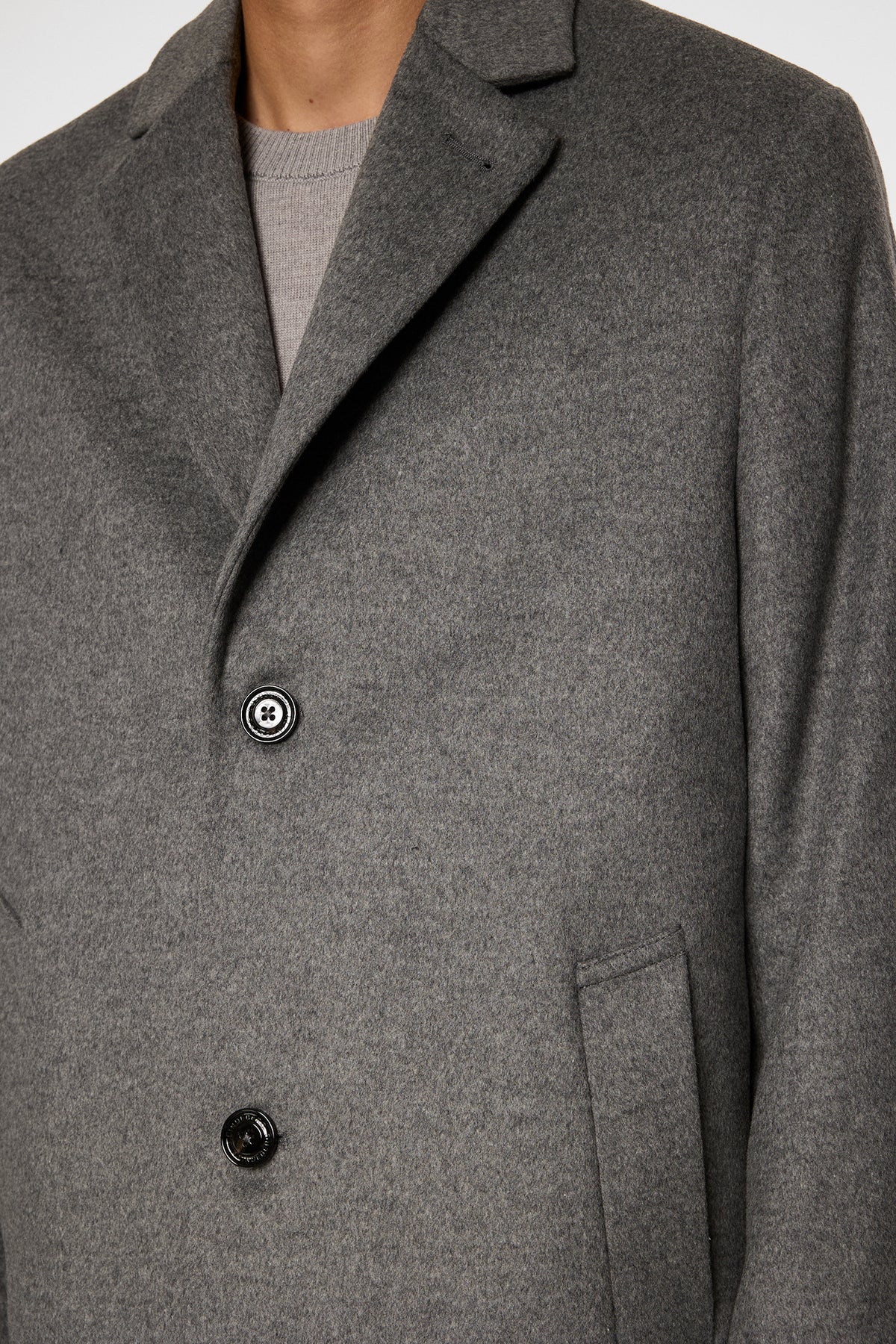 J.LINDEBERG | Manteau "August Melton" Cashemere  - Gris