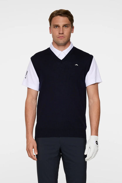J.Lindeberg | Gilet en maille mérinos "Liam" - Bleu marine
