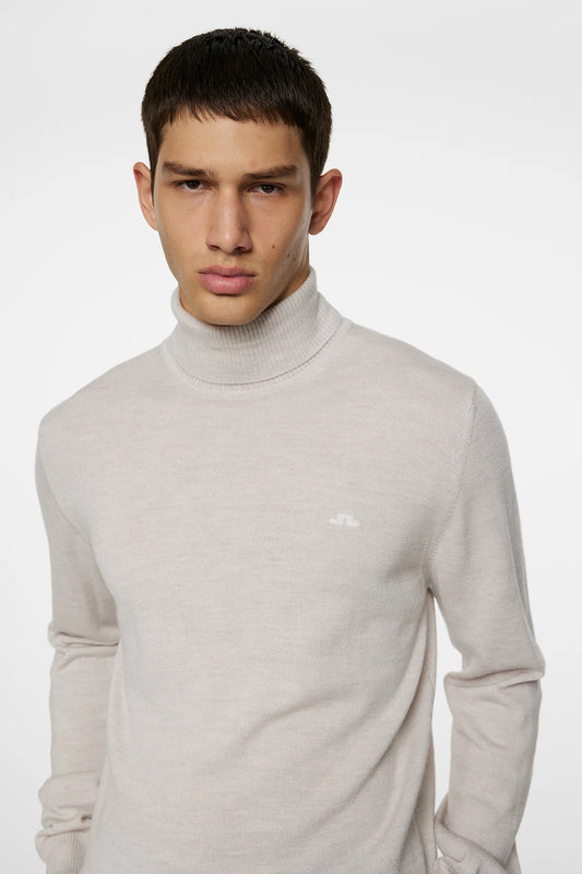 J.LINDEBERG | Pull "Kaden" Merino Col roulé - Beige