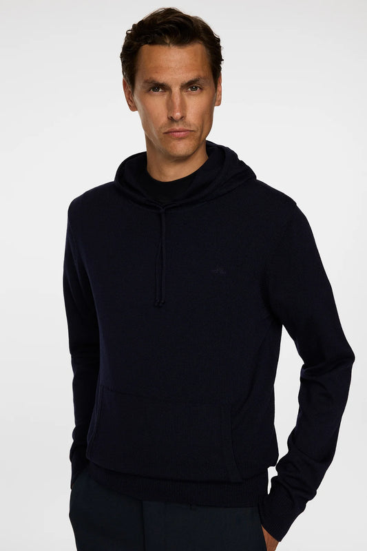 J.LINDEBERG | Hoodie "Karl" Merino  - Bleu Marine