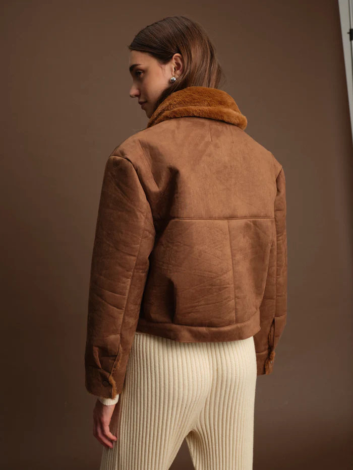 Deluc | Manteau en faux daim "Mathew"-Almond