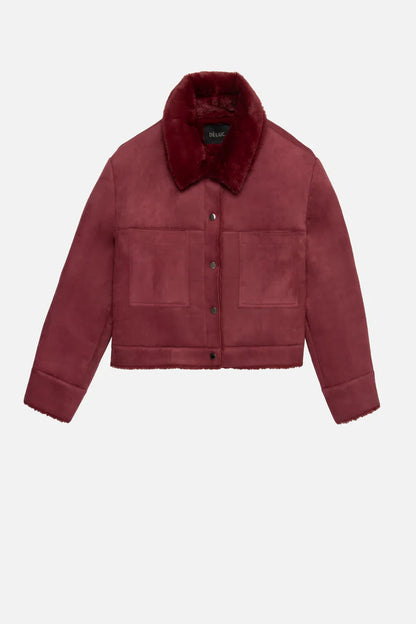 Deluc | Manteau en faux daim "Mathew"-Bordeaux