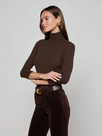 L'Agence | Haut "Aja Turtleneck" - Marron
