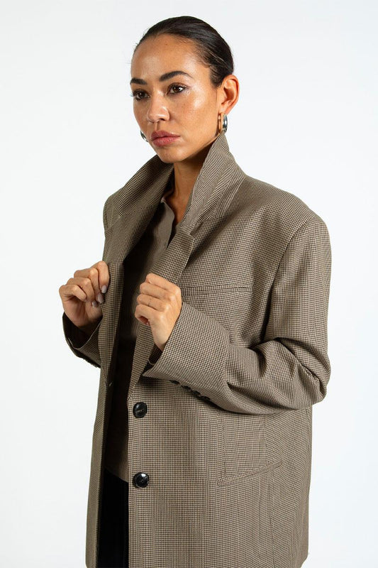 Coster Copenhagen |Blazer à carreaux oversize - Marron à carreaux