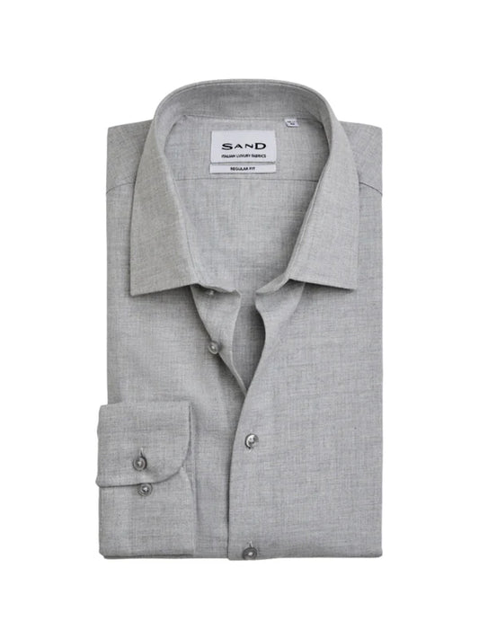 SAND Copenhagen | Chemise en flanelle  «8087 State soft » - Gris clair 110