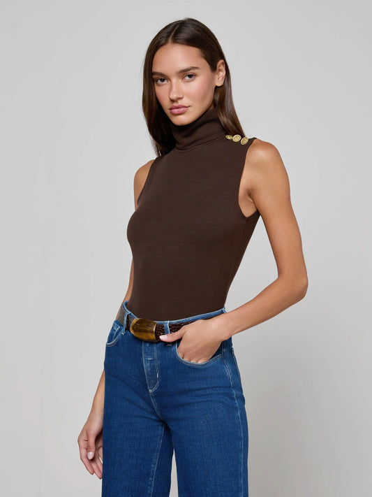 L'Agence | Haut "Ceci Sleevless" - Marron