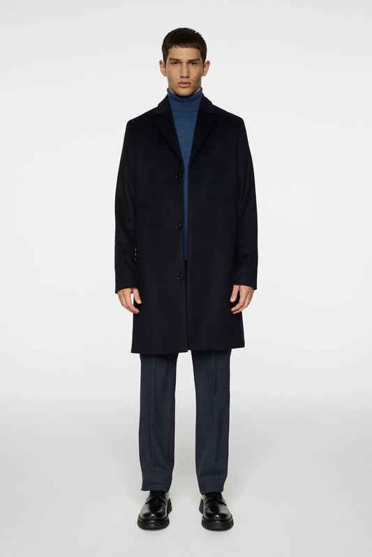 J.LINDEBERG | Manteau "August Melton" Cashemere  - Bleu Marine