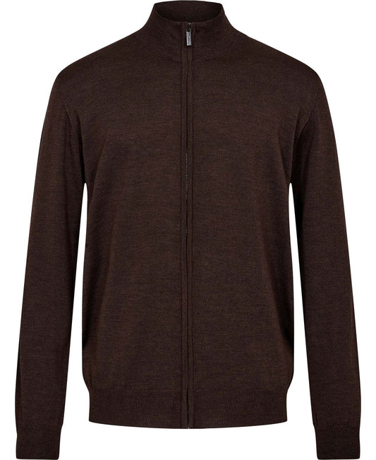 SAND Copenhagen | Pull zip en laine mérinos - Café