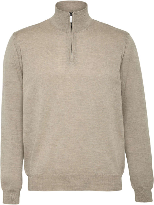 SAND Copenhagen | Pull demi zip en laine mérinos - Chameau