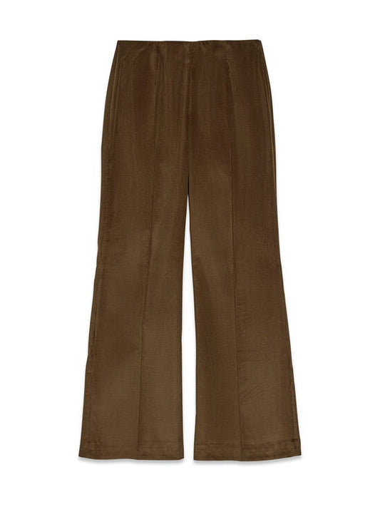 SAND | Pantalon évasé en cady extensible 'Malhia X Wide' | 280 - Brun