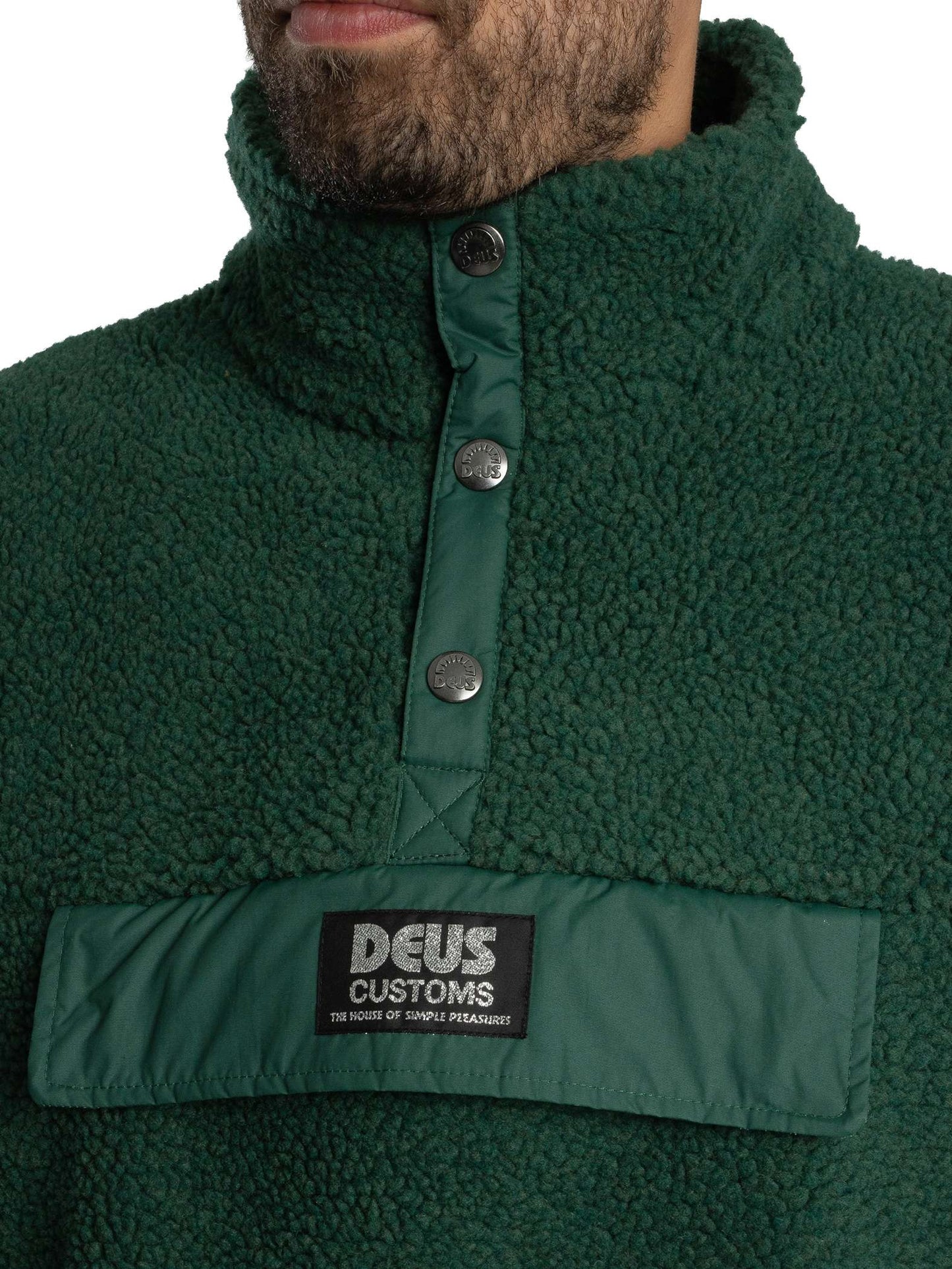 Deus Ex Machina | Veste polaire Discovery Sherpa - Vert chasseur