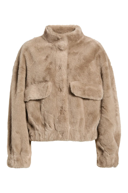 Dèluc | Veste en fausse fourrure 'Badet' | Beige Pâle