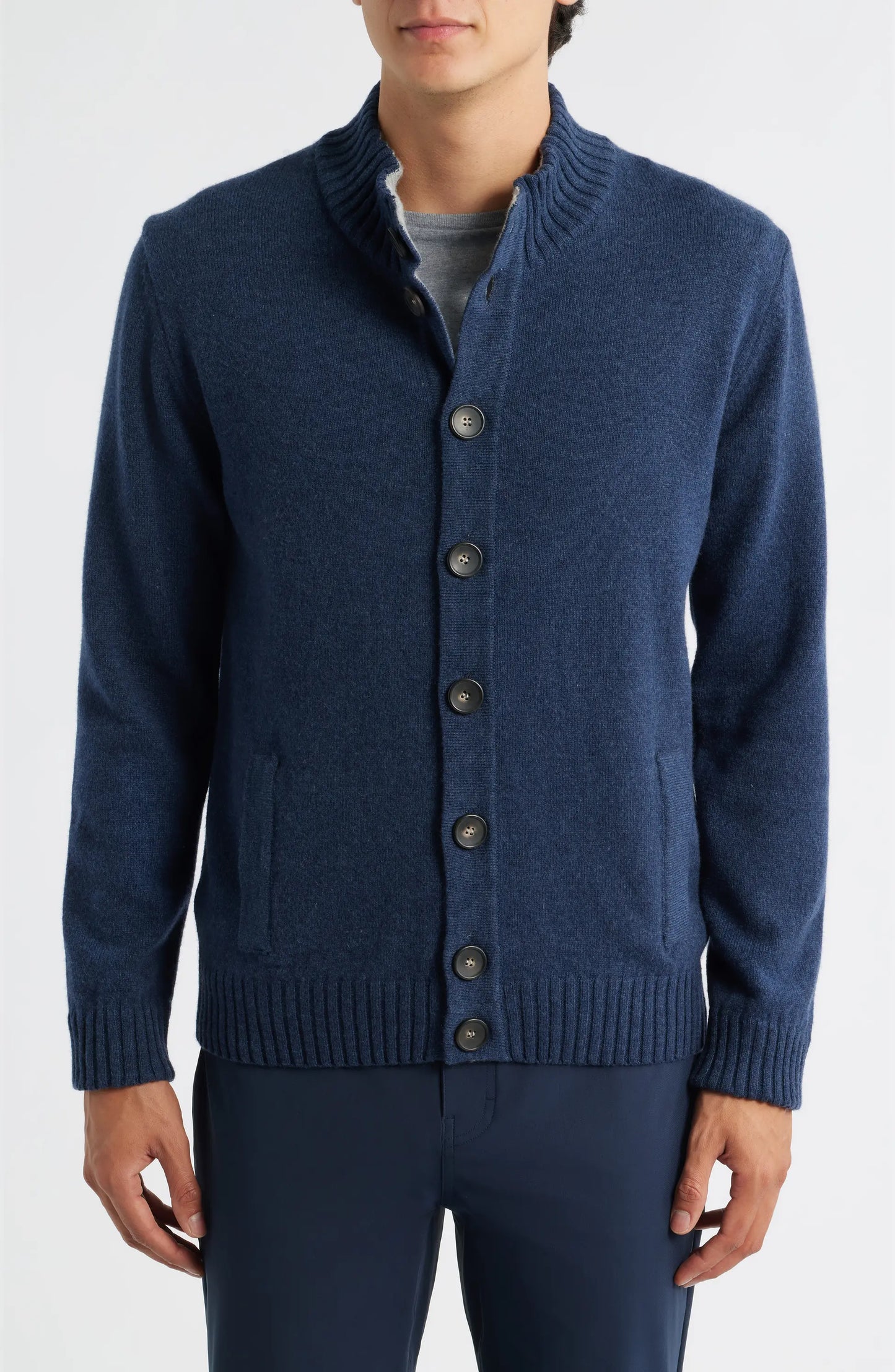 Emanuel Berg | Cardigan en laine mérinos et cachemire - Bleu