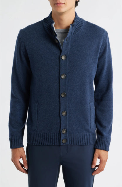 Emanuel Berg | Cardigan en laine mérinos et cachemire - Bleu