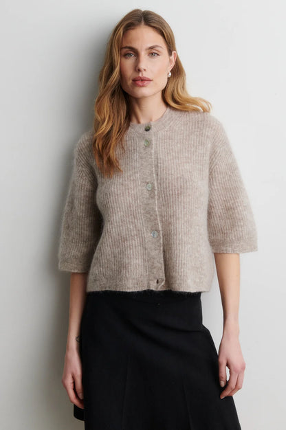 SECOND FEMALE | Col en tricot à manches longues 'Longo' | Beige