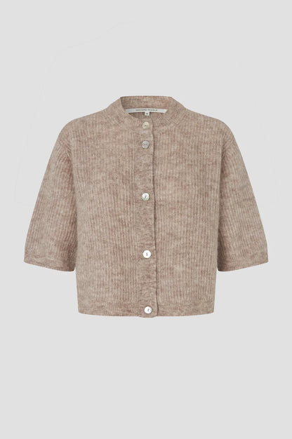 SECOND FEMALE | Cardigan en tricot côtelé 'Andrea' | Beige pâle