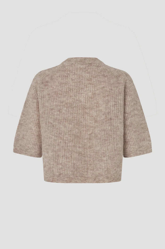 SECOND FEMALE | Cardigan en tricot côtelé 'Andrea' | Beige pâle