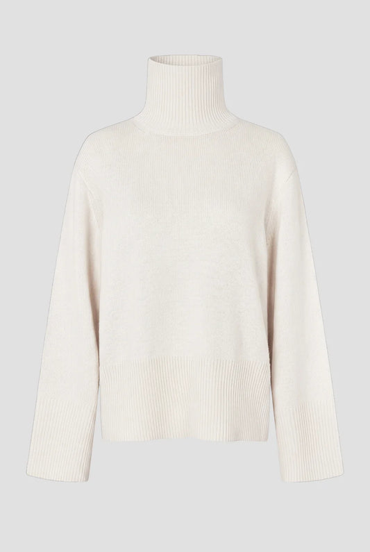 SECOND FEMALE |  Pull en tricot à col roulé 'Alpha' | Crème
