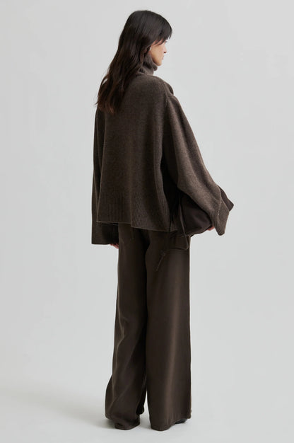Second Female | Le pull à col roulé ample Alpha - Marron