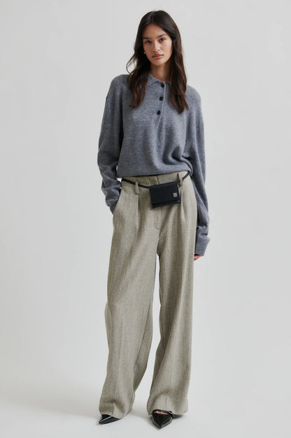 Second Female | Pull polo en laine et cachemire Vilena - gris