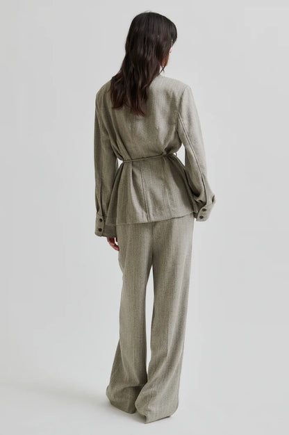 Second Female | Pantalon plissé à chevrons Jun - Couleur trench-coat