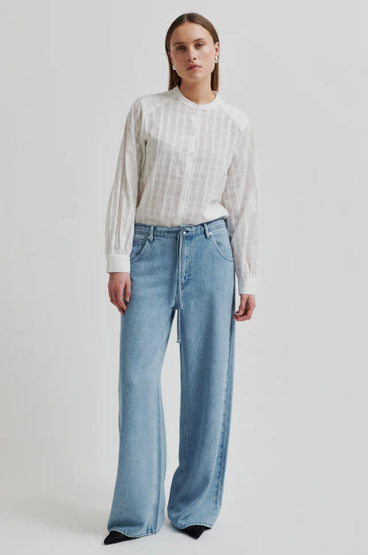 Second Female | Le denim drapé Irvine en lyocell - Bleu clair
