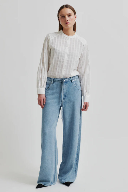 Second Female | Le denim drapé Irvine en lyocell - Bleu clair