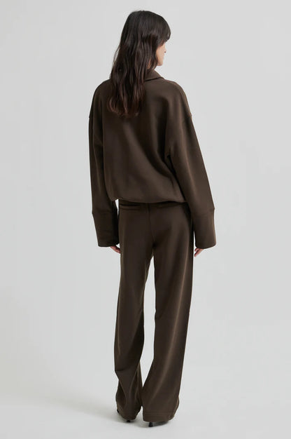 Second Female |  Le sweat polo coupe ample Abadell - Marron