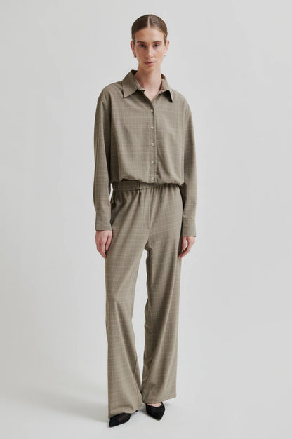 Second Female | Chemise courte texturée Maira - Marron moyen