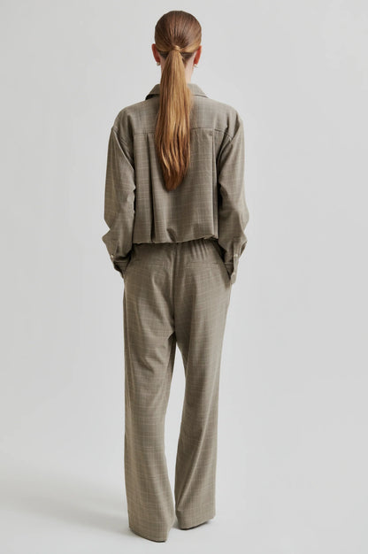 Second Female | Chemise courte texturée Maira - Marron moyen