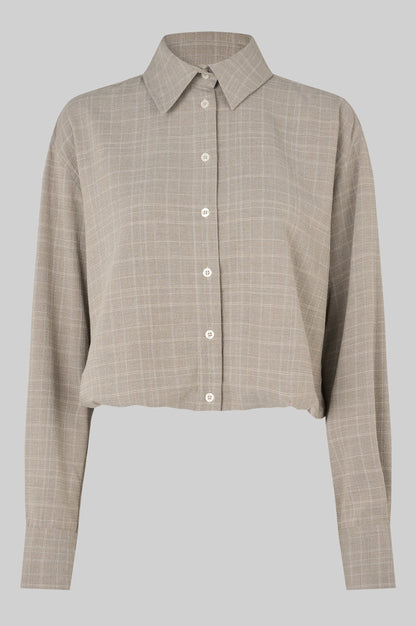 Second Female | Chemise courte texturée Maira - Marron moyen