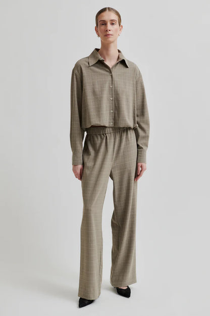 Second Female | Pantalon texturée Maira - Marron moyen