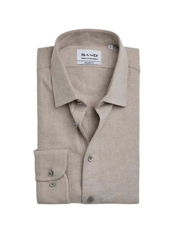 SAND Copenhagen | Chemise en flanelle  «8087 State soft » - Beige 220