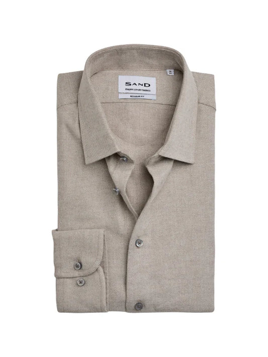 SAND Copenhagen | Chemise en flanelle  «8087 State soft » - Beige 220