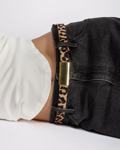 Black Suede Studio | Ceinture en cuir "City Belt" - Léopard