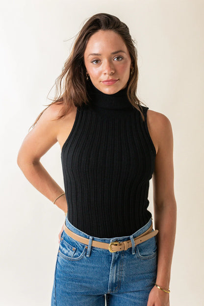 Deluc | Haut "Ben" sans manches avec col roulé- Noir