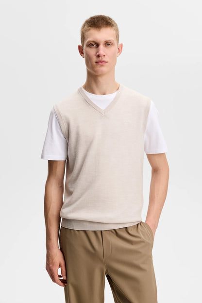 J.Lindeberg | Gilet en maille mérinos "Liam" - Beige clair