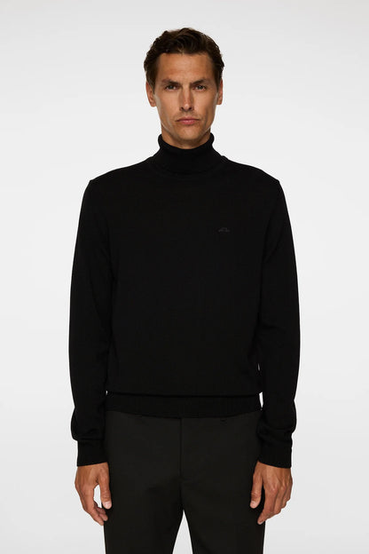 J.LINDEBERG | Pull "Kaden" Merino Col roulé - Noir