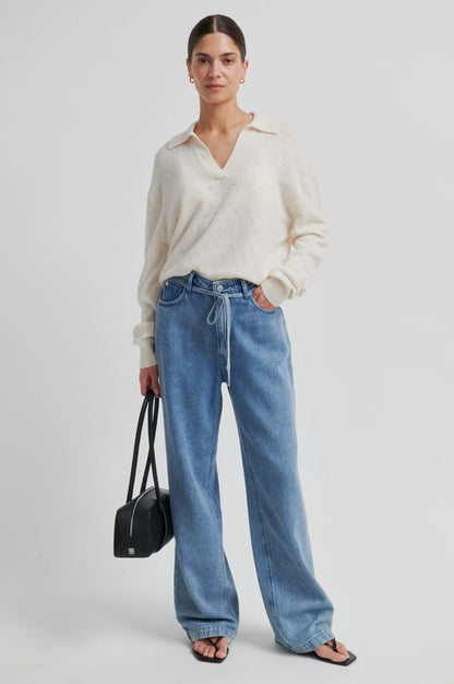 SECOND FEMALE | Jean en denim drapé 'Rio' | Bleu