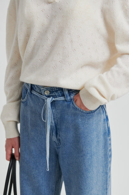 SECOND FEMALE | Jean en denim drapé 'Rio' | Bleu