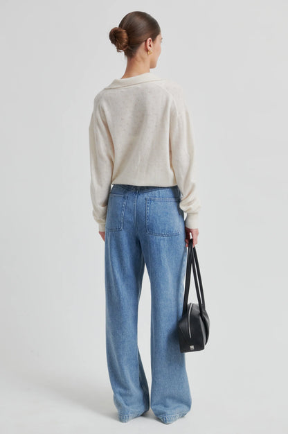 SECOND FEMALE | Jean en denim drapé 'Rio' | Bleu