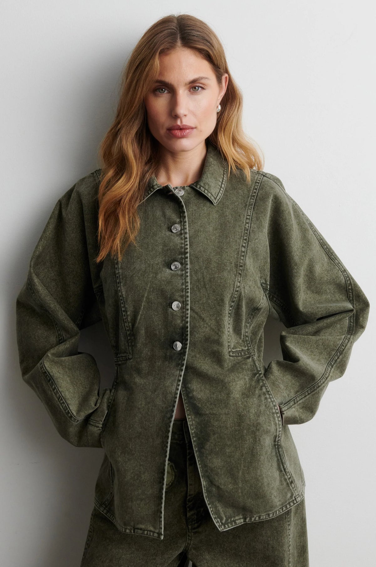 SECOND FEMALE | La veste en jean ajustée ''Jaye'' | Vert