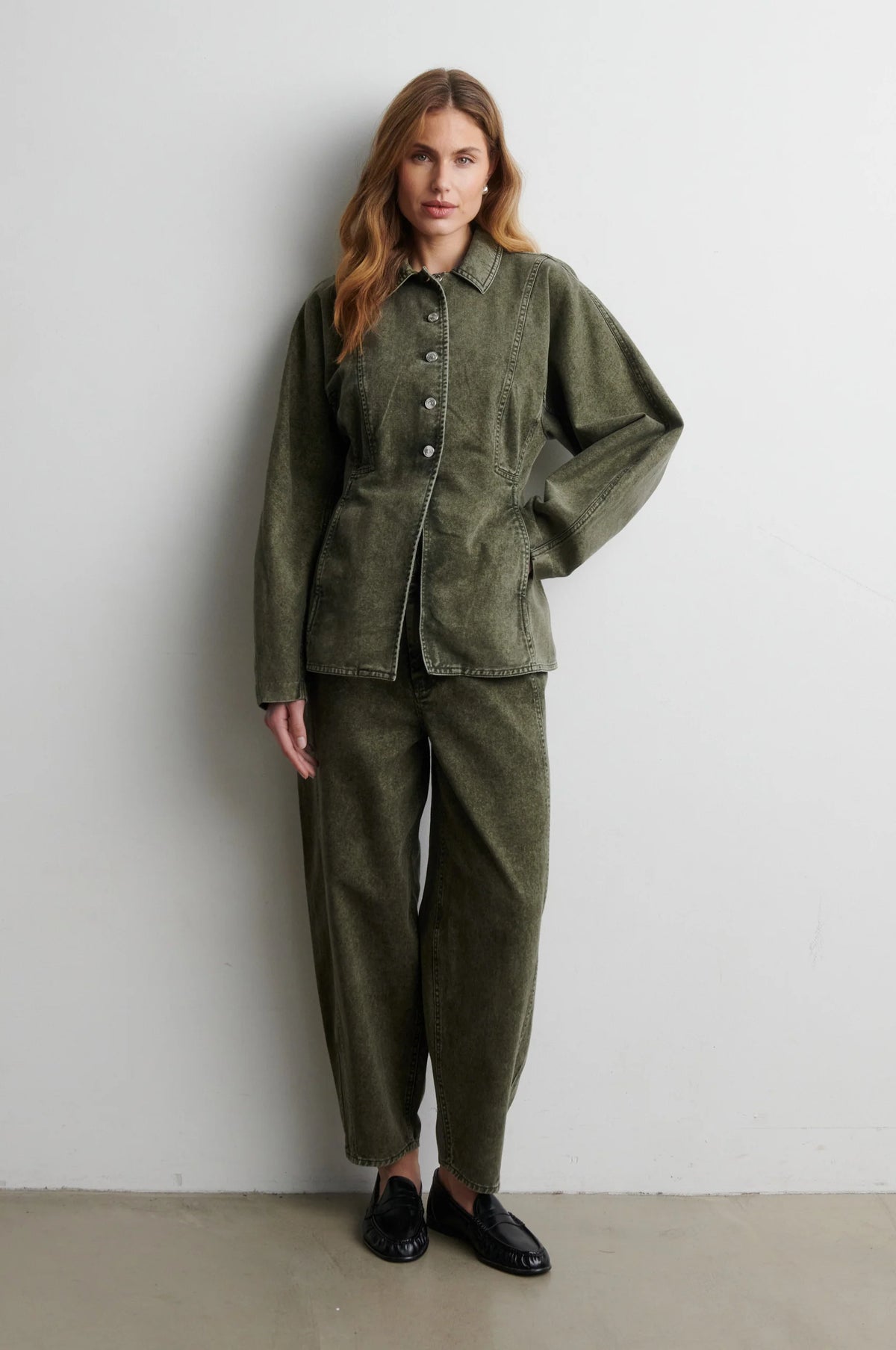 SECOND FEMALE | La veste en jean ajustée ''Jaye'' | Vert